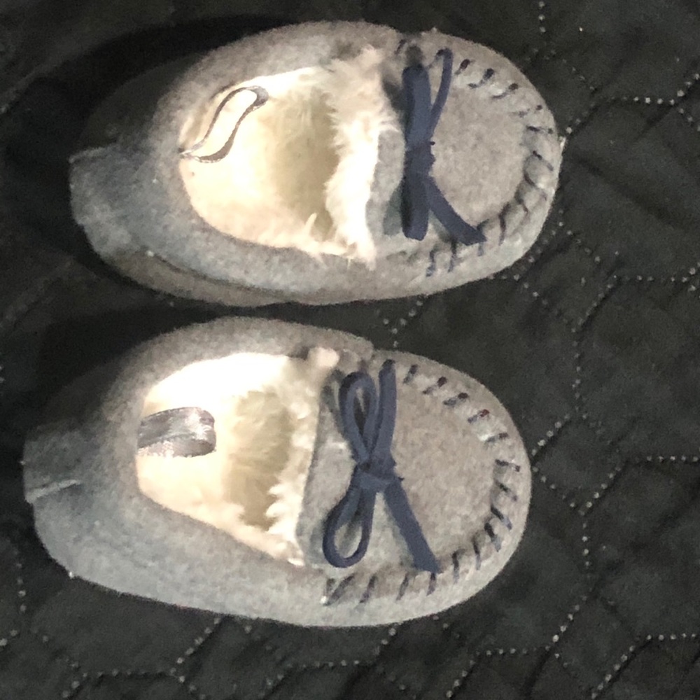 Gray and Navy moccasins